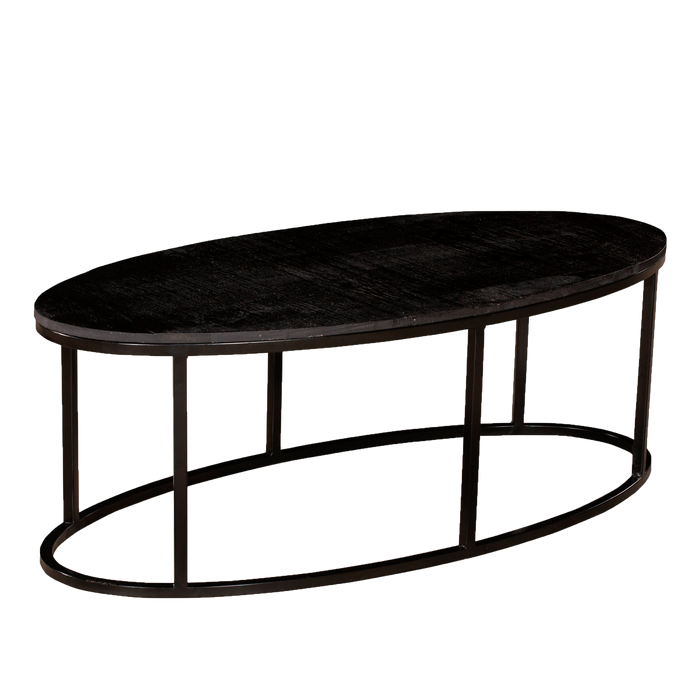 Geo table ovale, bois noir