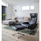 Chaise longue Riga et repose-pieds | Cuir noir