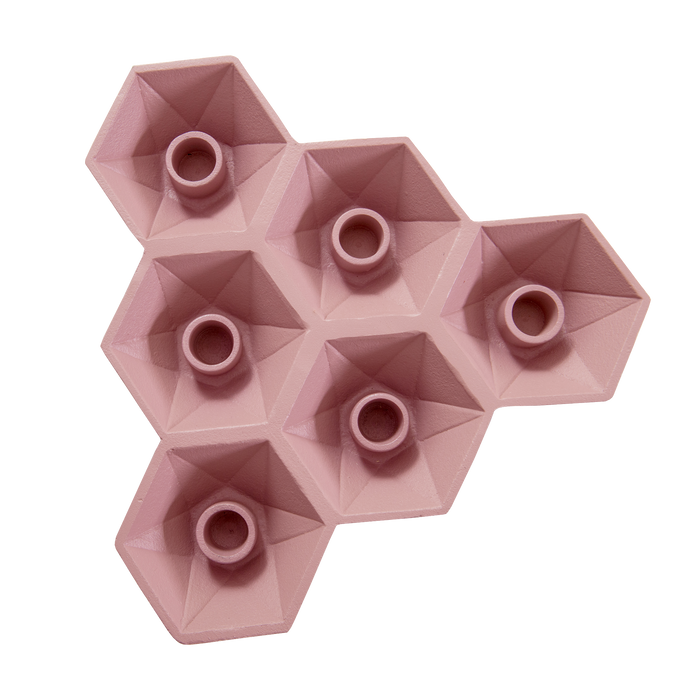 Bougeoir Hexagone |  Rose