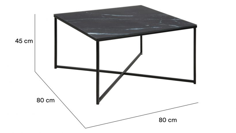 Table Basse Alisma Imprimé Marbre Noir